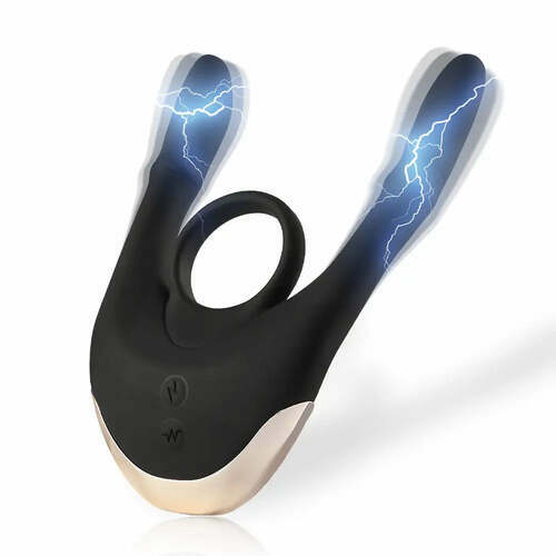 Cockring avec choc électrique et 10 modes de vibration, NVTOYS